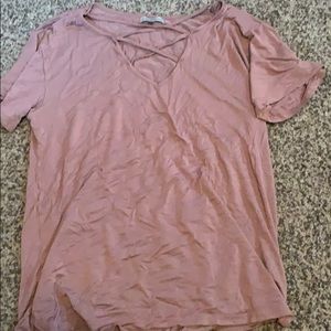 Shirt with cut out neck